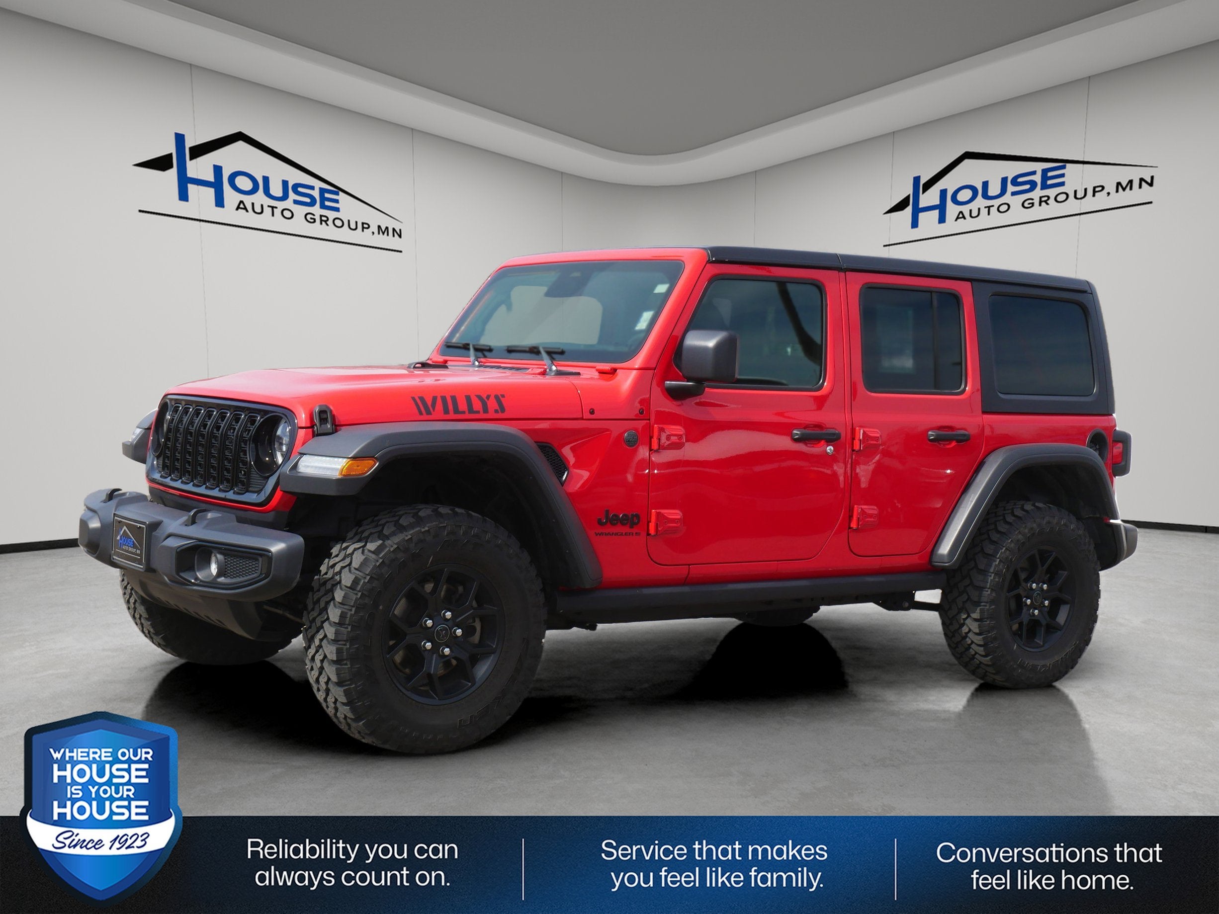 Used 2025 Jeep Wrangler 4-Door Willys with VIN 1C4PJXDN9SW598986 for sale in Red Wing, Minnesota