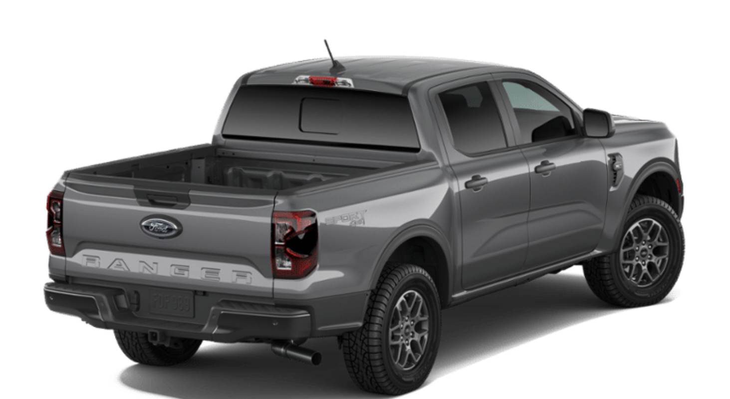 2026 Ford Ranger in dark gray, rear exterior view