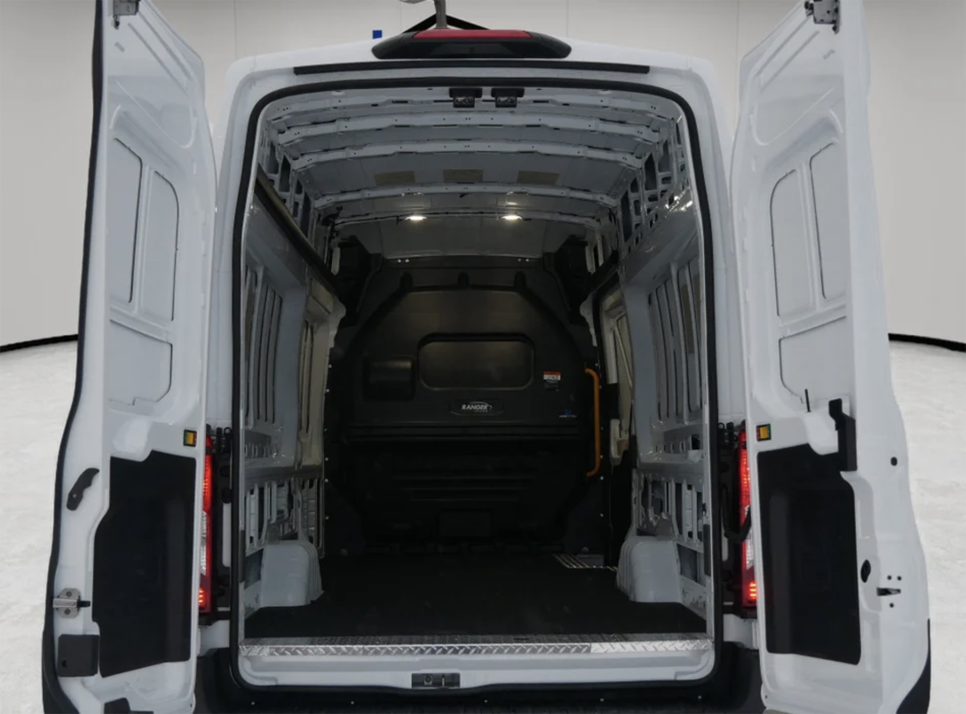 2026 Ford Transit Cargo Van inside open rear doors